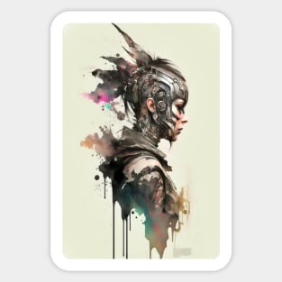 Steampunk Water Colour Woman - V1.01 Sticker